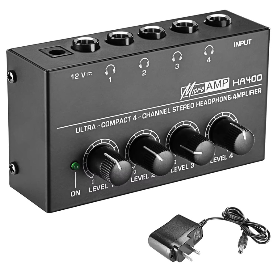 Kebidumei Ha400 Mini Stereo Audio Kopfhörerverstärker mit 4 Kanälen in Schwarz - Bild 2