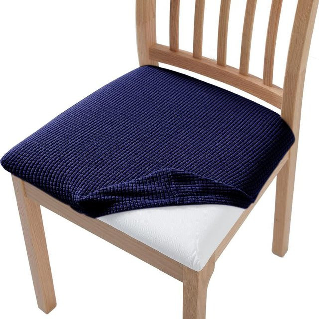 Yiran Furniture Esszimmerstuhl Sitzbezüge aus Jacquard Stretch in Blau, abnehmbar und waschbar - Bild 1