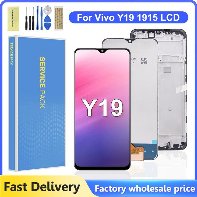 Vivo Y19 1915 LCD Display Touchscreen Digitizer Montage mit Rahmen in Schwarz, 6,53 Zoll Ersatzbildschirm für dein Handy - Bild 1