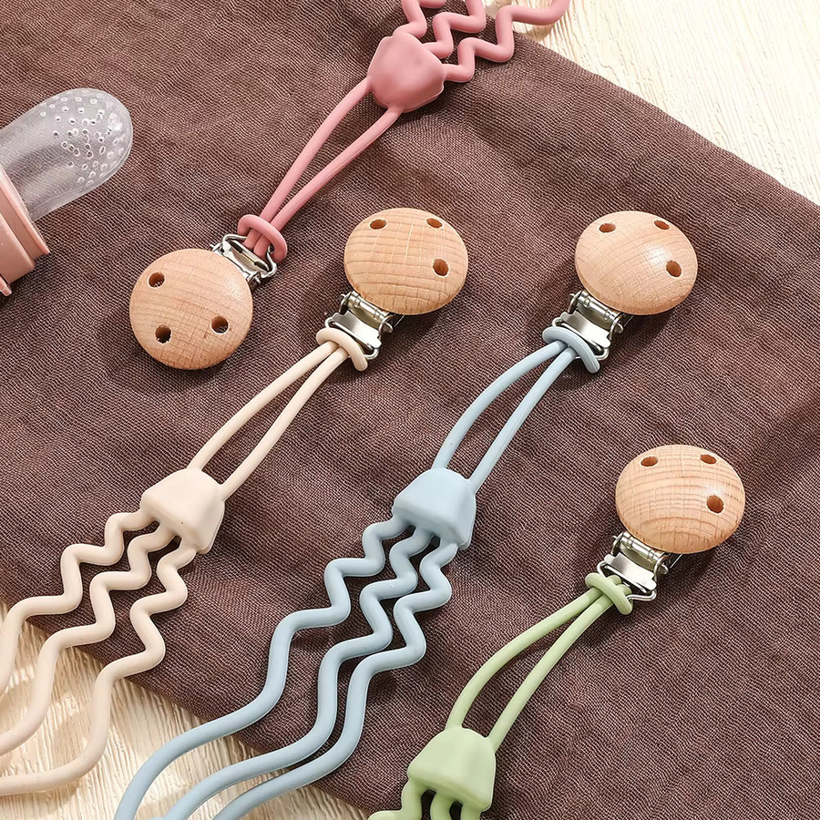Silikon-Schnullerkette in Quallenform als Beißspielzeug für Meerestier-Fans, Rosa/Weiß, BPA-frei - Bild 2