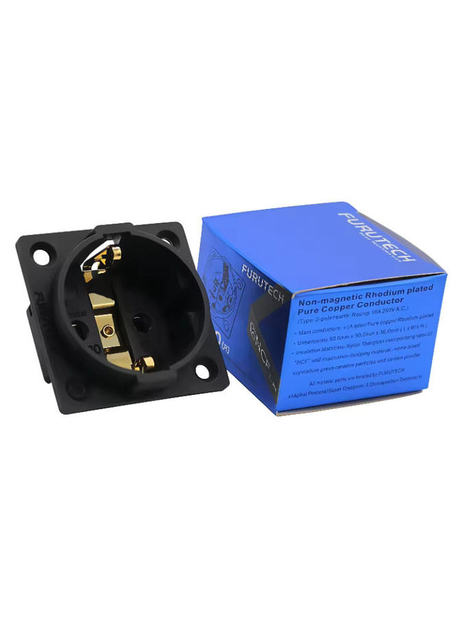 Furutech FI-E30 HIFI Schuko-Steckdose aus reinem Kupfer, vergoldet, Schwarz - Bild 4