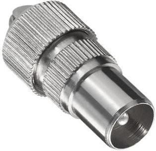 DINIC Koaxial Stecker mit Schraubanschluss in Silber für Koaxialkabel 4,5 - 7,5 mm, 9,5 mm Metallausführung - Bild 1
