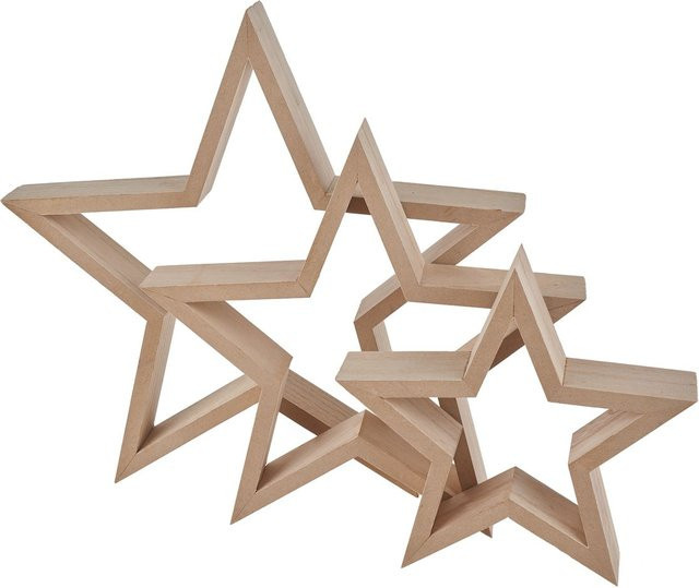 VBS Holz-Sterne Frame Braun für Weihnachten aus MDF-Holz - Bild 1