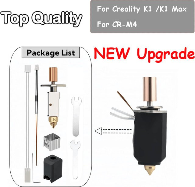 Creality Hotend-Kit für K1 und K1 Max 3D-Drucker mit 550 °C Hochtemperatur-Funktion und CR-M4 Extruder in Gold - Bild 1