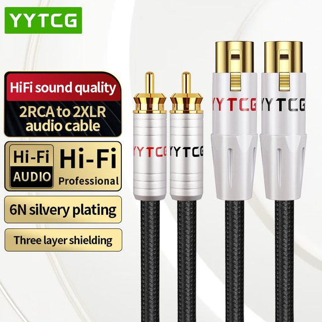 YYTCG Dual RCA auf Dual XLR HiFi Audio Kabel für High-End Verstärker und Mixer - Bild 1