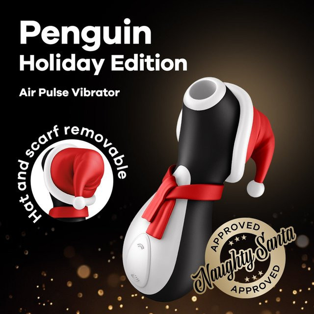 Satisfyer Penguin Holiday Edition in Schwarz, Höhe: 12,5 cm - Bild 1