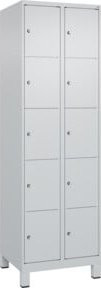 C+P Schließfachschrank Classic PLUS mit 2 Abteilen und Füßen, Farbe Lichtgrau, H x B x T: 195 x 60 x 50 cm - Bild 1