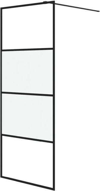 vidaXL Walk-In Duschwand aus ESG-Glas in Schwarz, halbmattiert, B: 80 cm, H: 195 cm - Bild 1
