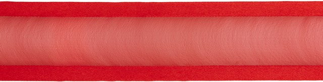 Rico Design Organzaband mit rotem Rand, transparent/rot, Breite: 3,8 cm - Bild 1