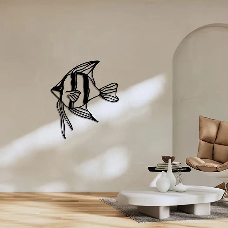 CIFBUY Metallfisch Wandkunst in Schwarz als maritime Wanddekoration für dein Zuhause - Bild 3
