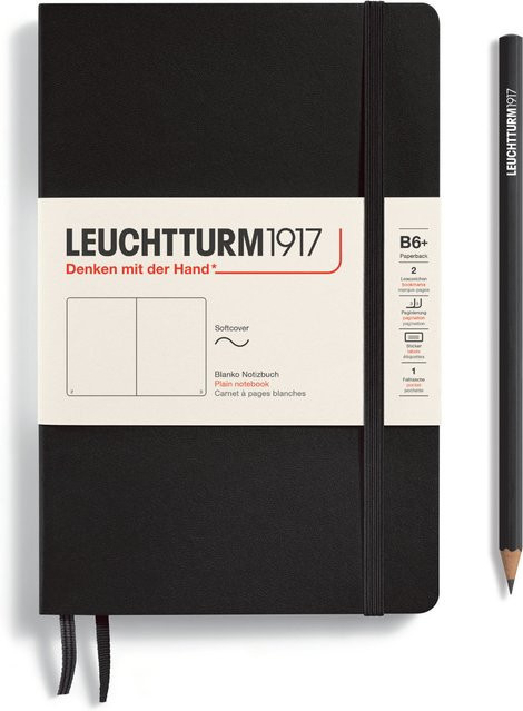 LEUCHTTURM1917 Notizbuch B6 Softcover blanko Schwarz - Bild 1