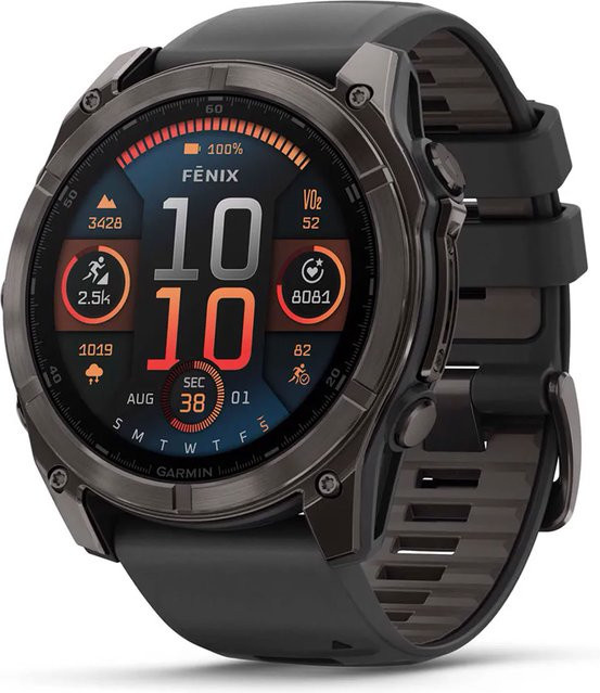 Garmin Smartwatch fenix 8, Saphirglas, Silikonband, 51 mm, Herren, Schwarz - Bild 1