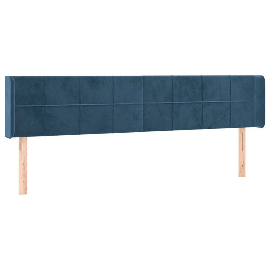 vidaXL LED Kopfteil aus Samt in Dunkelblau mit USB-Ladeport und integrierter Beleuchtung, B/T/H: 183 x 16 x 78/88 cm - Bild 2