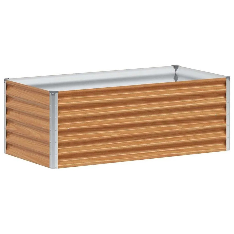 vidaXL Hochbeet aus verzinktem Stahl in Hellbraun, B/T/H: 98 x 50 x 36 cm - Bild 2