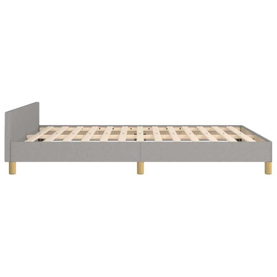 vidaXL Bettgestell mit Kopfteil in Hellgrau aus Stoff, B/T/H: 140 x 200 x 118 cm - Bild 2