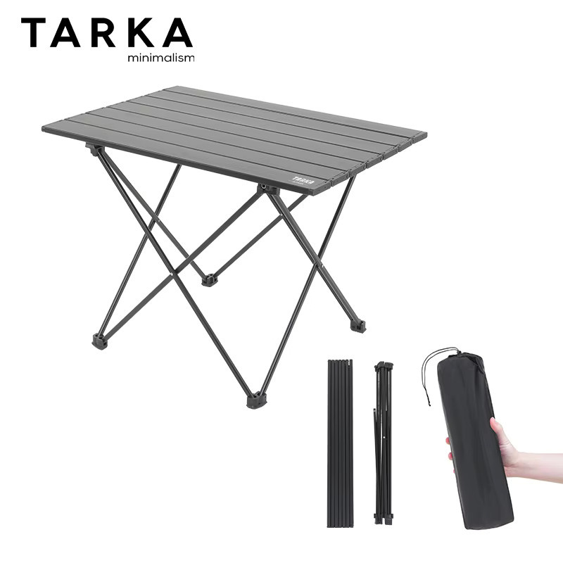 TARKA Ultraleichter Klappbarer Campingtisch aus Aluminium in Schwarz für Outdoor-Picknick und Grillen - Bild 4
