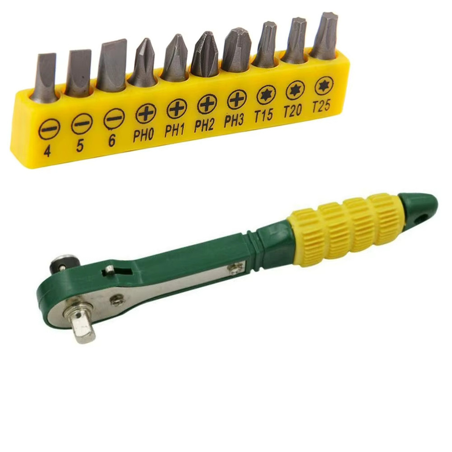 Vibratite Mini 1/4 Zoll Schnellratschenschlüssel mit Bits T10 T20 T25 in Multicolour - Bild 2
