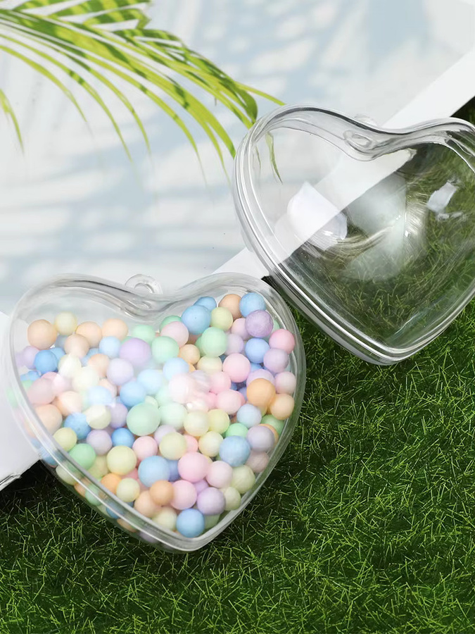 5 Stück transparente Liebesherz-Süßigkeitenboxen aus Kunststoff für Hochzeiten, Geburtstage und Partys - Bild 5