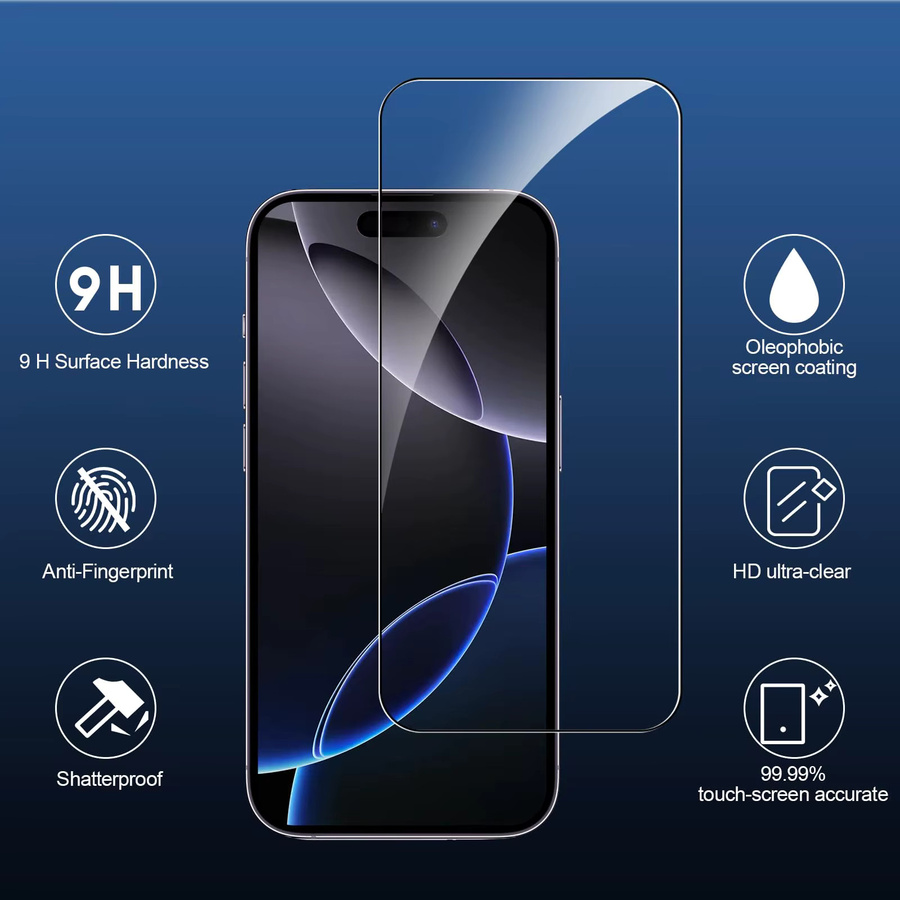 6-in-1 Panzerglas Displayschutz und Kameralinsenschutz Set für Apple iPhone 17 16 15 Pro Max Plus transparent - Bild 2