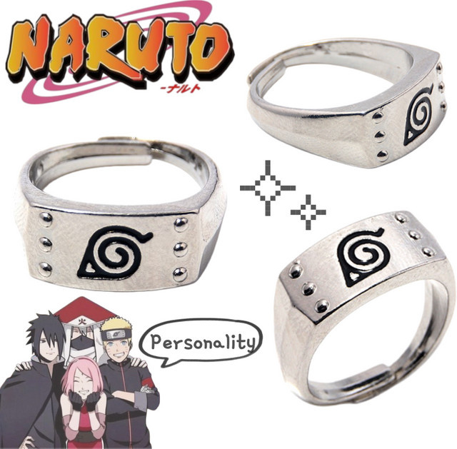 Naruto Ring, Edelstahl, Silber, Unisex, größenverstellbar - Bild 1