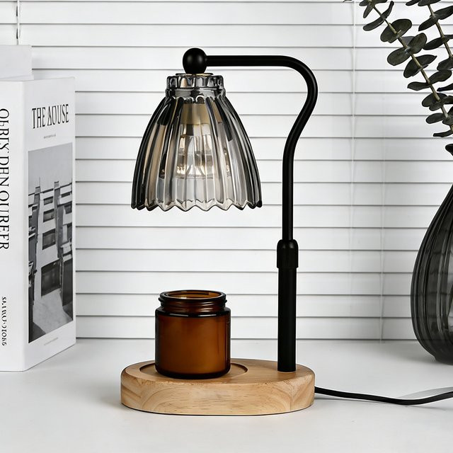 RUNTOIN Kerzenwärmer-Lampe mit Timer und Dimmer in Schwarz mit transparentem Glas-Dome - Bild 1