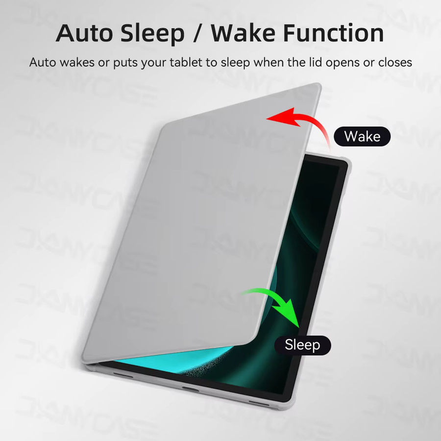 Passgenaue Acryl-Hülle für Samsung Galaxy Tablet S9 FE S6 Lite Tab A9 A8 S7 S8 S9 Plus FE mit intelligenter Auto-Schlaf/Aufwach-Funktion in Grau - Bild 4