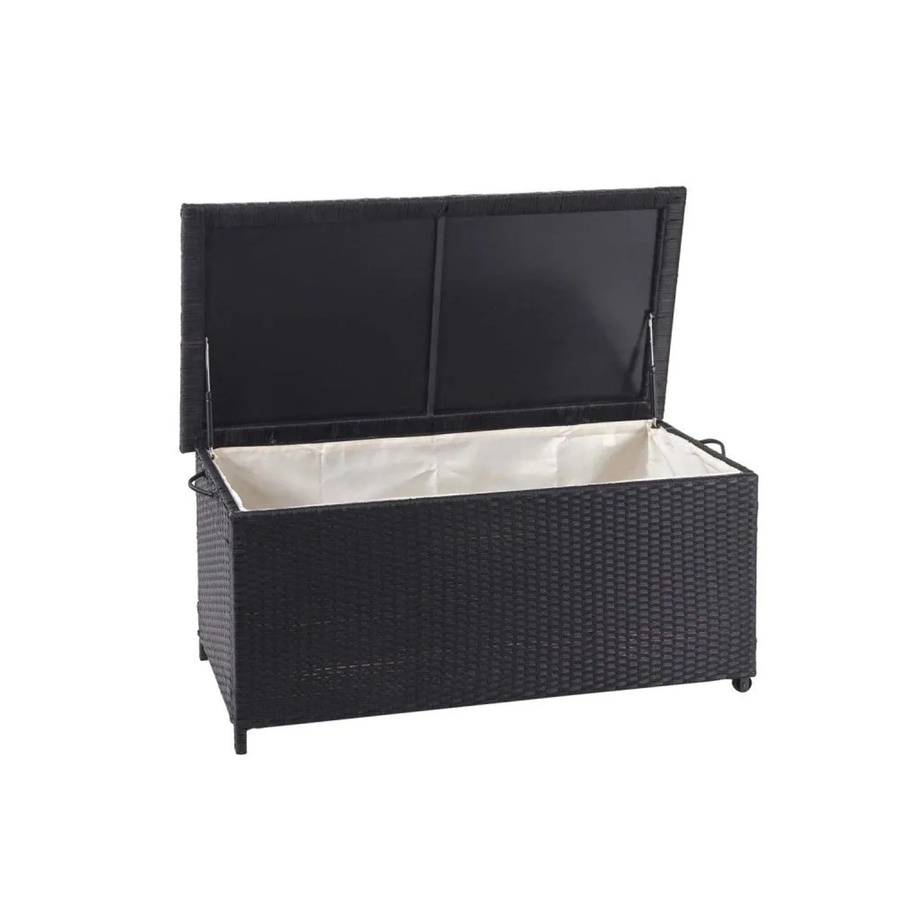MCW Poly-Rattan Kissenbox D88 in Schwarz, Gartentruhe Auflagenbox, B/T/H: 100 x 51 x 50 cm - Bild 2