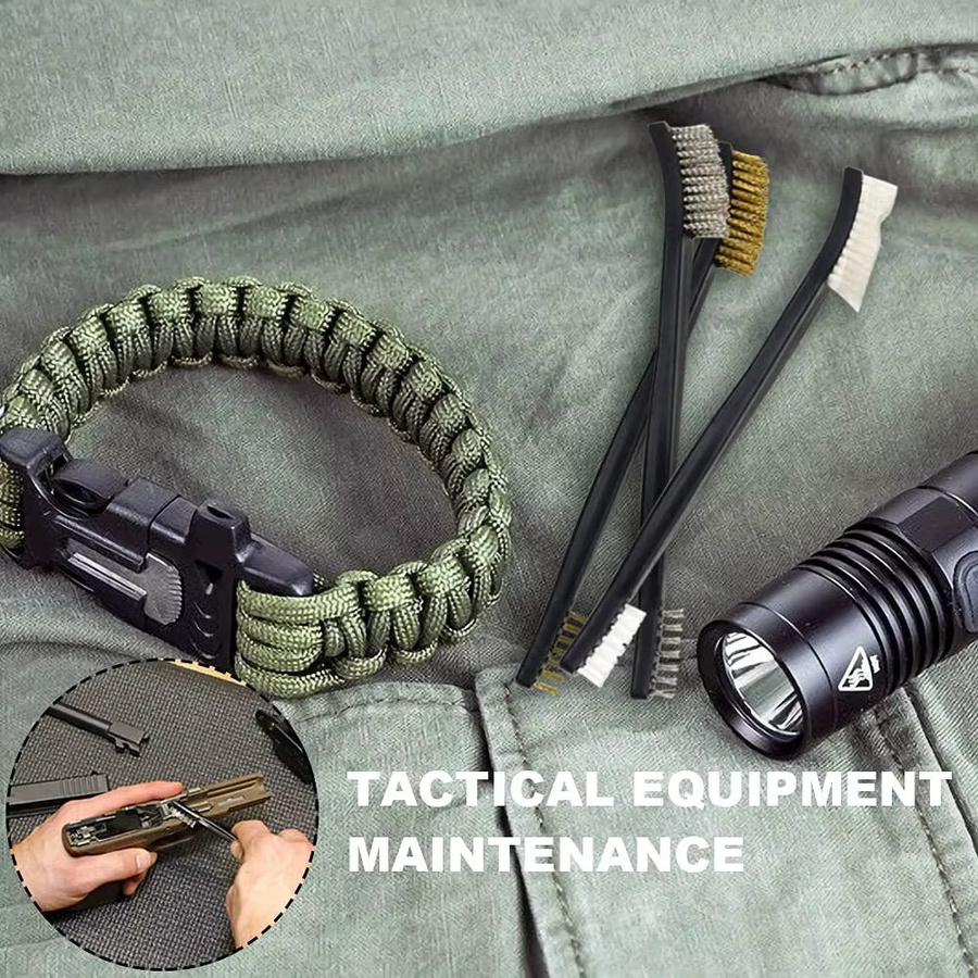Universal Reinigungsset für Jagdwaffen und Pistolen mit Doppelend-Stahldrahtbürste und Nylon-Pick-Set aus Edelstahl - Bild 3