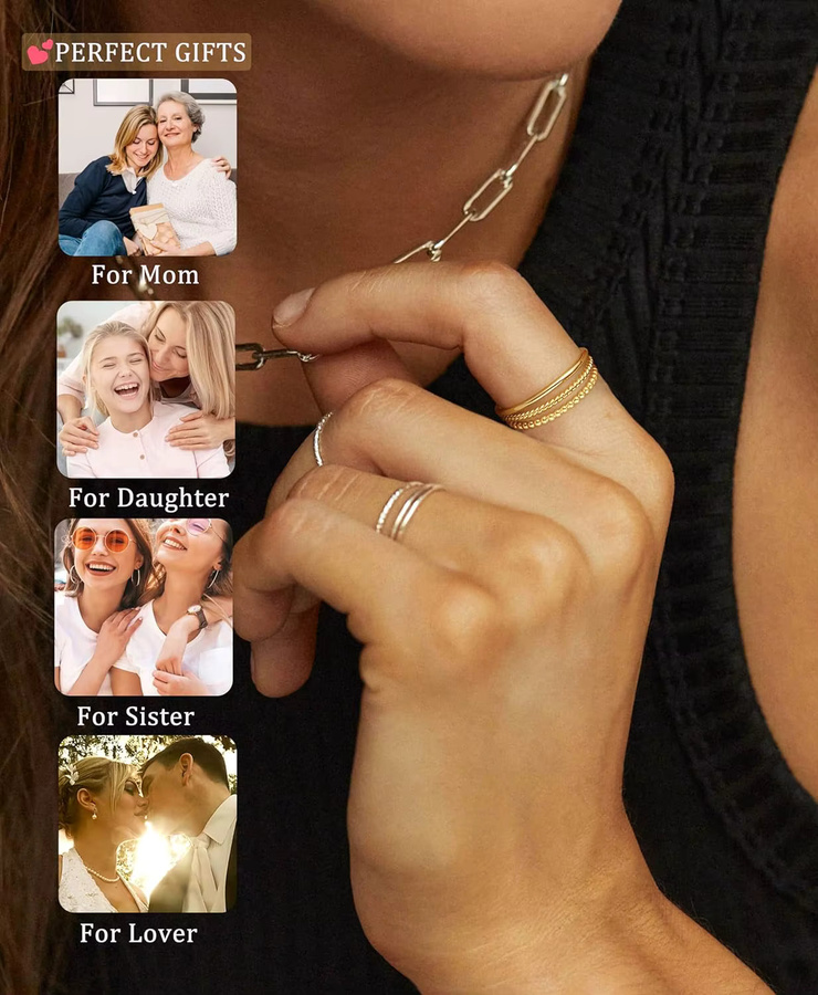 RUIYI Ring-Set, 14 Karat vergoldet, Gold, Damen - Bild 4