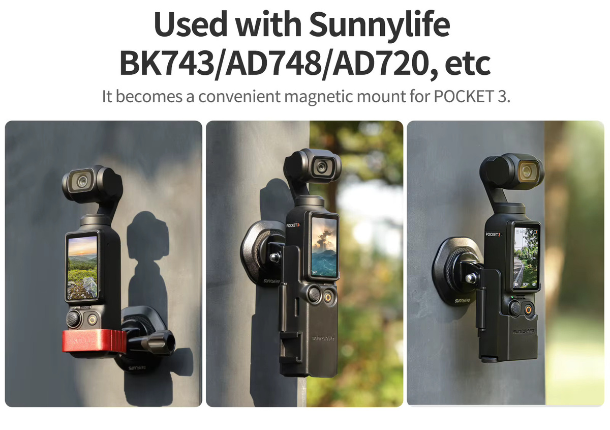 Magnetische Saugnapfhalterung in Schwarz für DJI OSMO Pocket 3/2, Insta360 X5/X4/GO Ultra und Osmo Action 5/6 Universal-Sportkamera-Zubehör - Bild 5