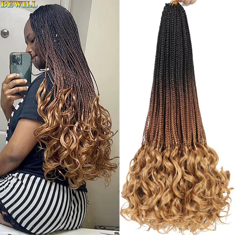 Bewill Blonde Goddess Box Braids Häkelhaar, Ombre P27 613, Synthetisch - Bild 3