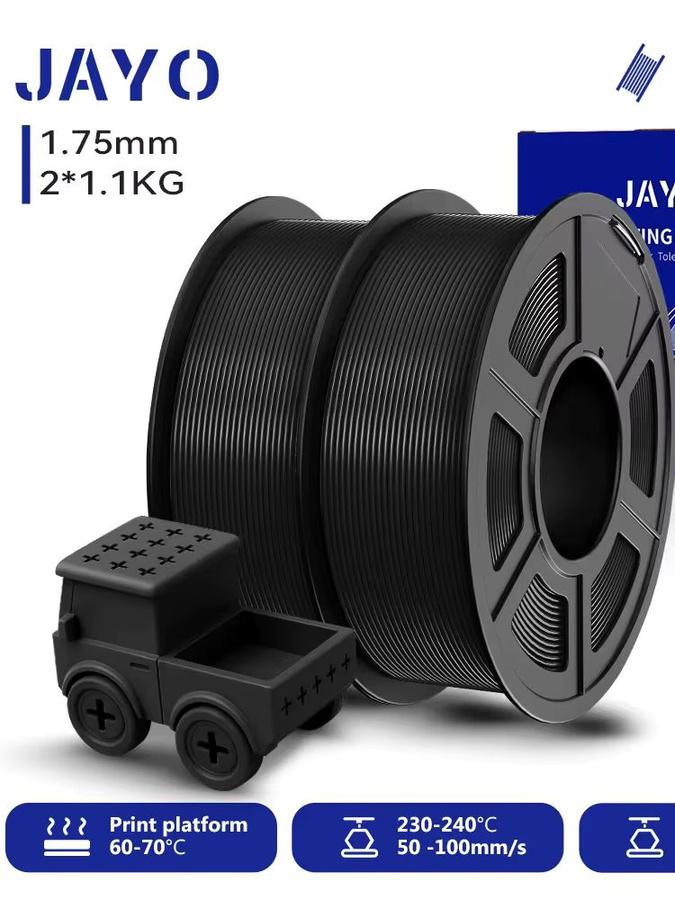 JAYO PETG 3D-Druckerfilament Schwarz, 1,75 mm, 2,2 kg - Bild 6