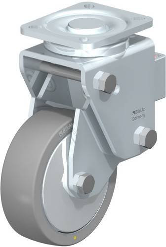 Blickle LHF-ALTH 125K-1-AS-FA Lenkrolle gefedert in Silber und Grau mit 125 mm Rad-Durchmesser und 350 kg Tragfähigkeit - Bild 1
