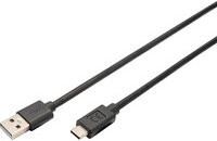 DIGITUS USB 2.0 Anschlusskabel USB-A auf USB-C in Schwarz - Bild 1