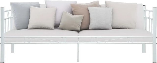 vidaXL Tagesbett-Rahmen aus Metall in Weiß, B/T: 200 x 90 cm - Bild 1