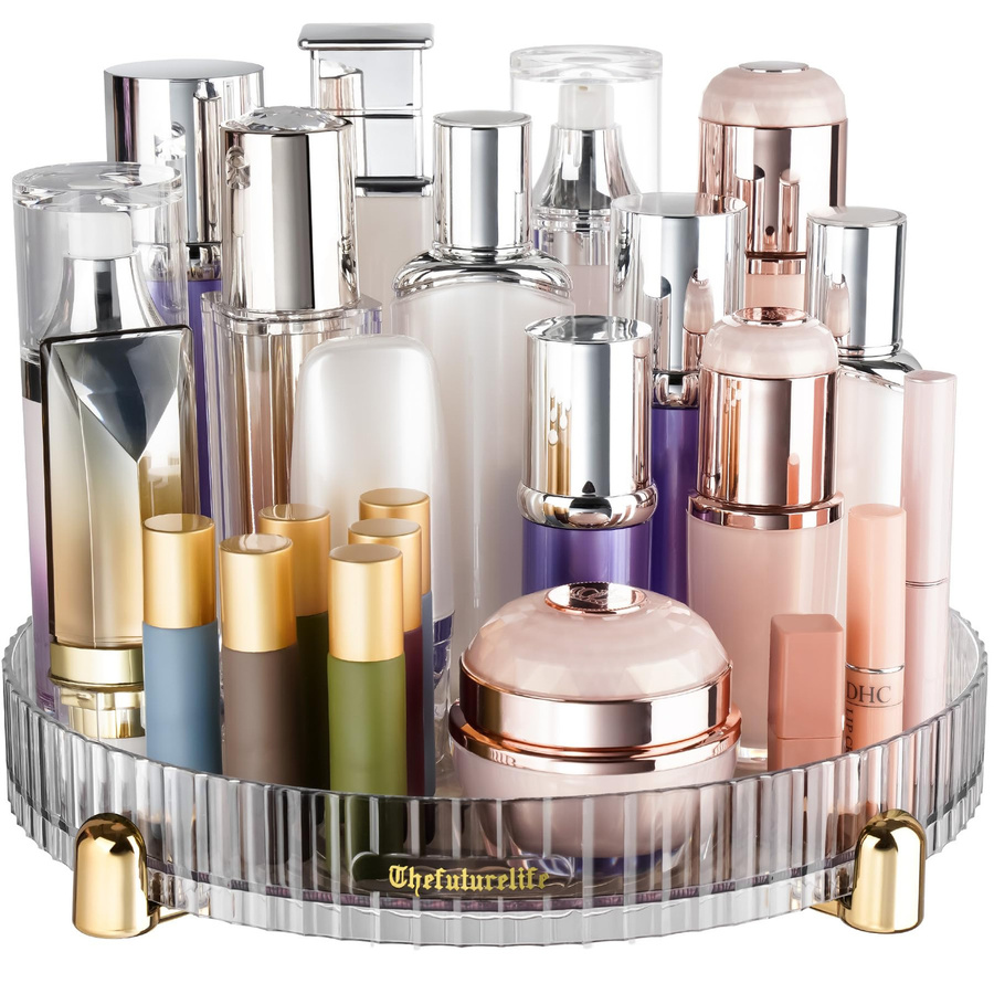 Glow Makeup Organizer 360 Grad drehbare Aufbewahrungsbox für Make-up und Parfüm in Transparent - Bild 2