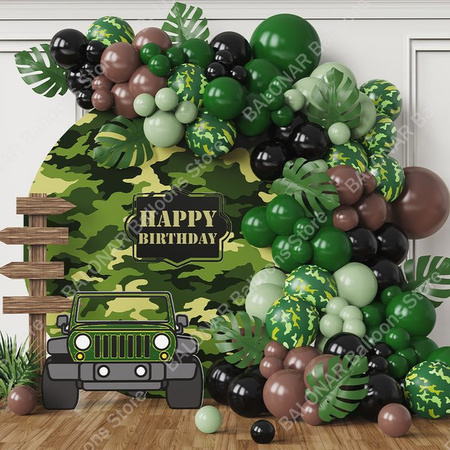 BALONAR Army Birthday Party Deko Set mit Camouflage Luftballon-Girlande in Multicolor für Kinder und Erwachsene