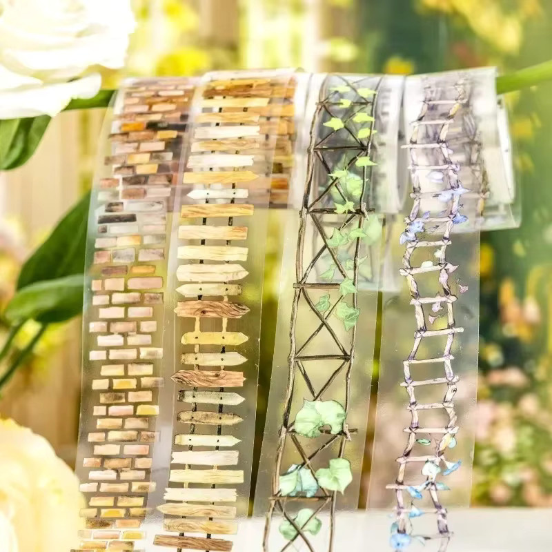 YCDBTH Washi Klebeband Gartenweg-Serie für Scrapbooking und DIY-Dekoration, Breite: 2,5 cm, Länge: 2 m - Bild 1