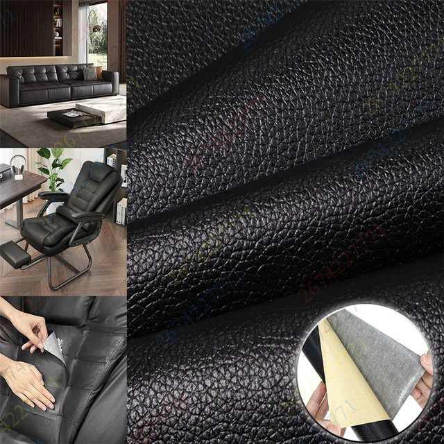 Selbstklebende Fix Patch Reparatur-Aufkleber aus PU-Leder für Sofa und Möbel in Beige - Bild 1