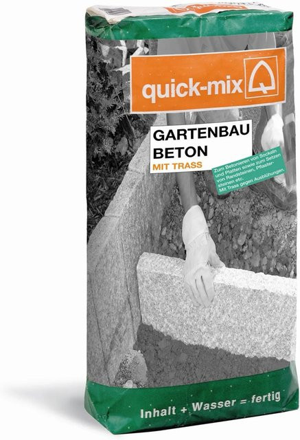 Quick-Mix Gartenbaubeton mit Trass in Grau, 30 kg - Bild 1