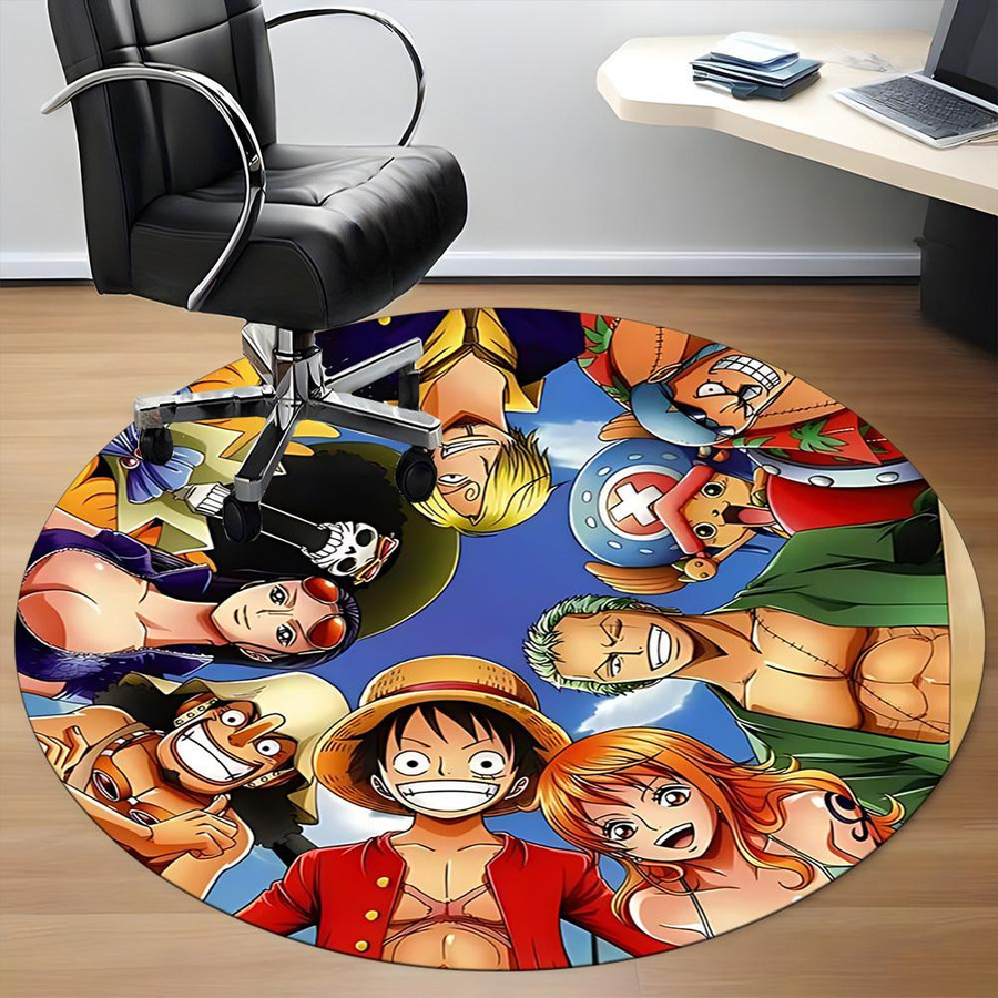 Runder Teppich One Piece Crew von YangJOJO für Büro, Schlafzimmer und Wohnzimmer, Durchmesser: 80 cm - Bild 3