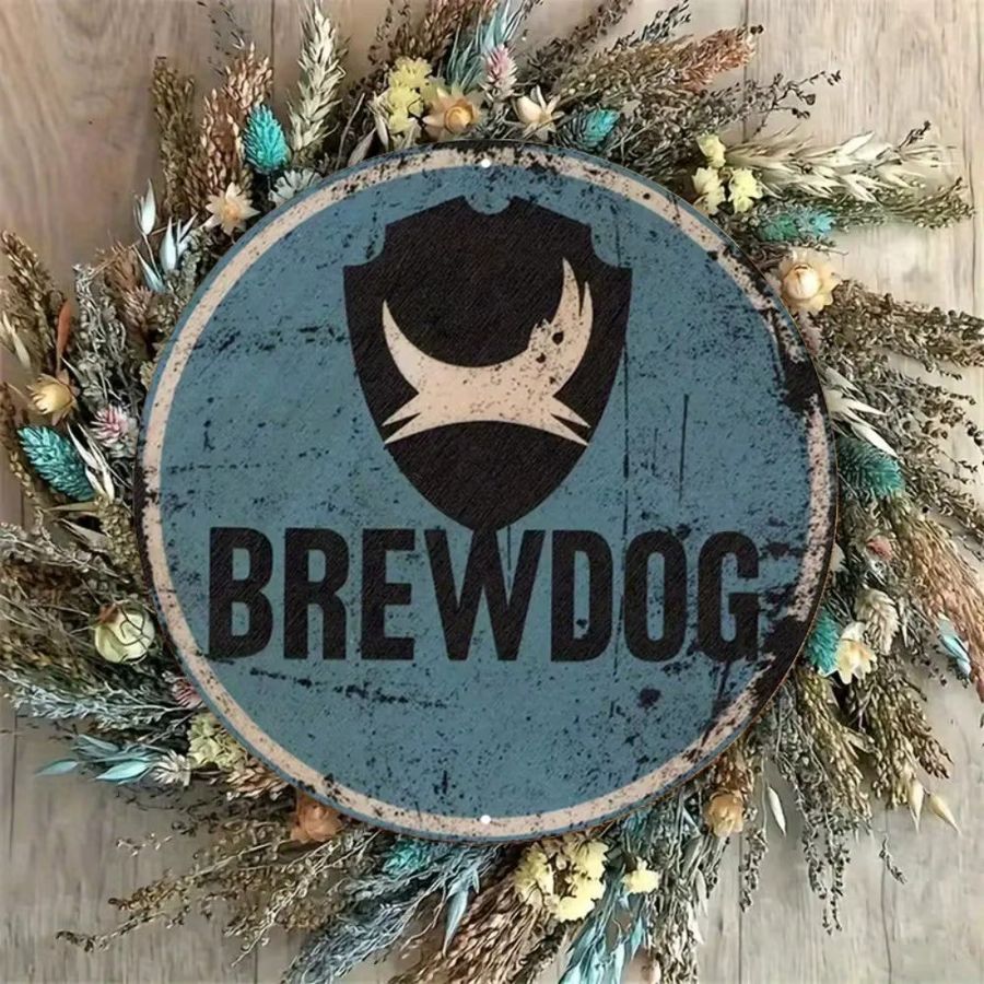 Rundes Aluminiumschild BrewDog in Blau mit rustikalem Design für deine Bar-Dekoration - Bild 3