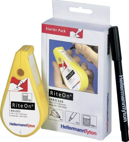 HellermannTyton Kabel-Etikett RiteOn SPRO200-1401-WH in Weiß und Gelb mit den Maßen 12,70 x 19,05 mm - Bild 1