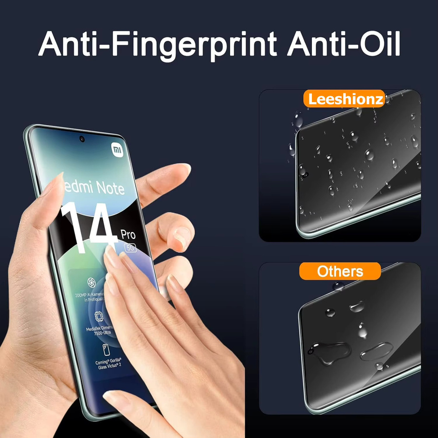 Xiaomi Redmi Note 14 Pro Displayschutzglas aus gebogenem Glas, transparent, 1-4 Stück - Bild 5