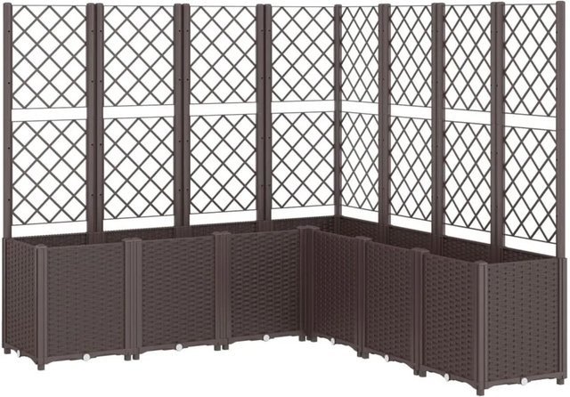 vidaXL Pflanzkübel mit Rankgitter aus Polypropylen in Braun, B/T/H: 160 x 160 x 140 cm - Bild 1