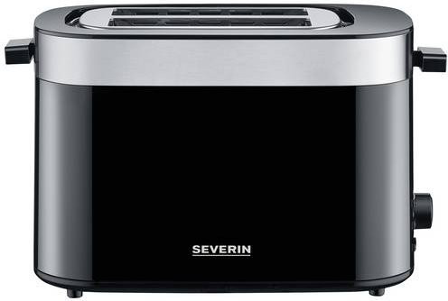 Severin AT 9264 Toaster mit Brötchenaufsatz in Edelstahl gebürstet und Schwarz - Bild 1