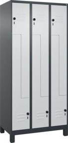 C+P Z-Spind Classic PLUS mit 6 Fächern und Sicherheits-Drehriegel, Farbe: Anthrazitgrau/Lichtgrau/Schwarzgrau, B/T/H: 90 x 50 x 195 cm - Bild 1