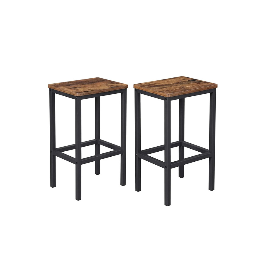 Vasagle Barhocker 2er Set rustikal in Braun-Schwarz, B/T/H: 40 x 30 x 65 cm - Bild 2