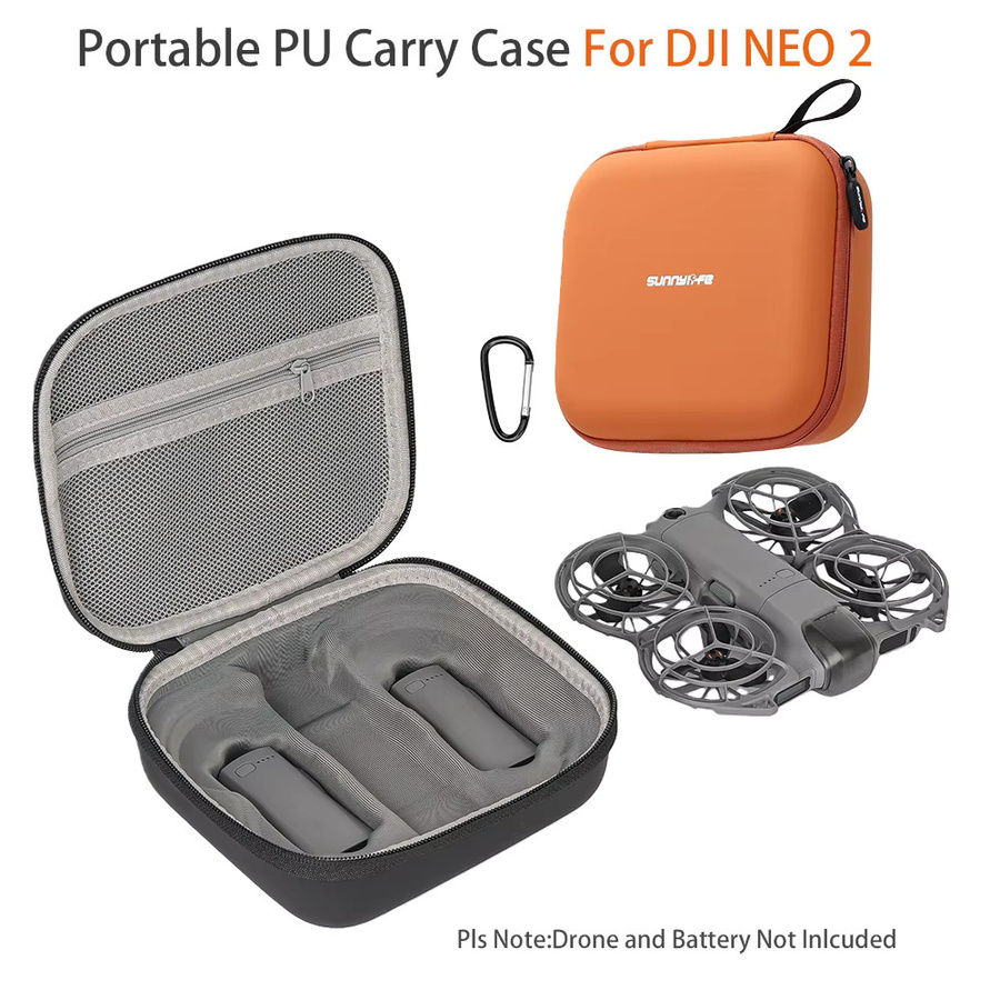Tragbare Hart-PU-Tragetasche für DJI Neo 2, stoßfeste und wasserdichte Reise-Aufbewahrungstasche für deine Drohne und Zubehör - Bild 2