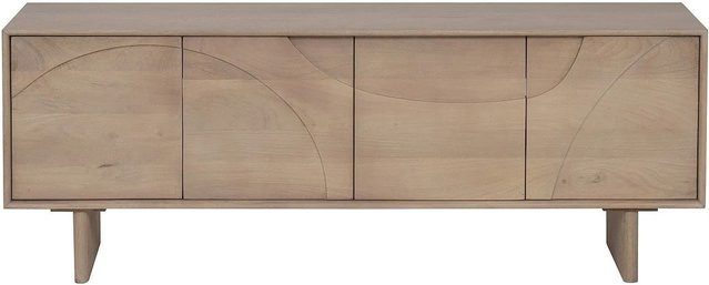 Vente-unique TV-Board Berlama aus Mangoholz in Naturfarben Hell Beige, B: 160 cm, H: 40 cm, T: 60 cm - Bild 1